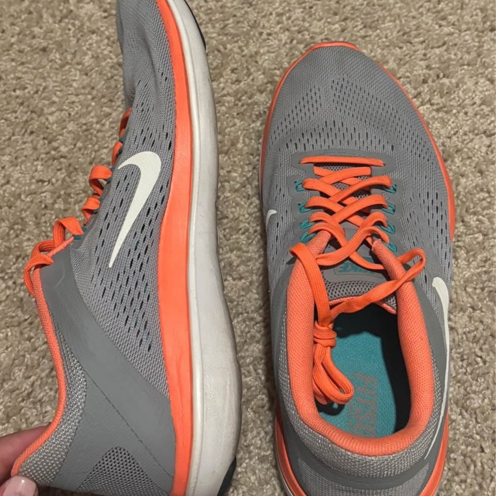 Nike Gray and Orange Athletic Shoes